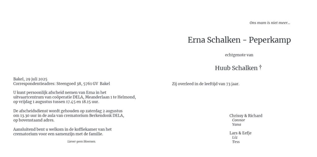 rouwkaart erna schalke